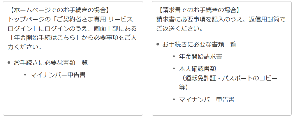 個人年金 日本生命_受け取り手続きの方法に関するイメージ画像